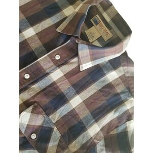 Big Mac Authentic Workwear Men's‎ Size Large SS Brown Plaid Button Down Shirt